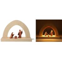 Cabane Sainte Familie En Bois Sculpte 10Cm Rouge 