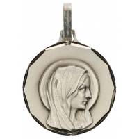 Medaille O.L.V. - 16 mm - Metaal Verzilverd 