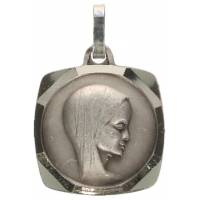 Médaille 15 X 15 mm - Vierge - Métal Argenté