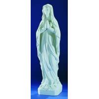 N.D. de Lourdes - 40 cm - "marbre" blanc