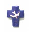 Croix Céramique - 11 X 8.5 cm - Bleu