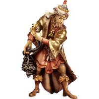Houtsnijwerk Koning Balthasar voor kerstfiguren van 15 cm/Gekleurd 
