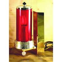 Lampe Electrique / Verre Rouge (A suspendre)