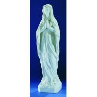 N.D. de Lourdes - 20 cm - "marbre" blanc