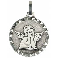 Medaille Engel - 18 mm - Verzilverd 
