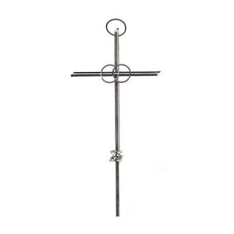Croix de Mariage - 20 cm + "25" - Métal Nickelé