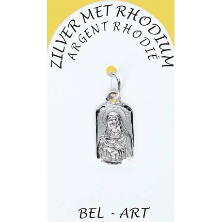 Medaille Zilver Met Rhodium H Rita / Rechthoek 