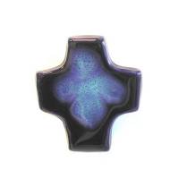 Croix Céramique - 9 X 8 cm - Bleu Foncé