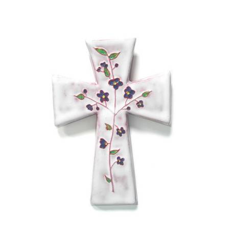 Croix Céramique - 15 X 11 cm - Blanc