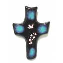 Croix Céramique - 20 X 13 cm - Bleu Foncé