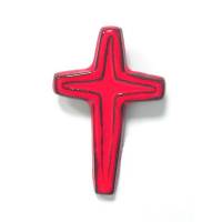 Croix Céramique - 13.5 X 9 cm - Rouge