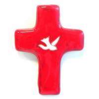 Croix Céramique - 11 X 8 cm - Rouge