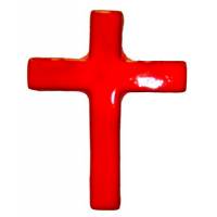 Croix Céramique - 13 X 10 cm - Rouge