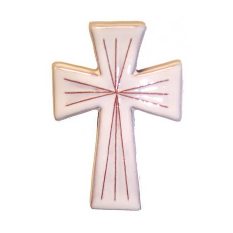 Croix Céramique - 16 X 10.5 cm - Blanc
