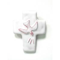 Croix Céramique - 11 X 8.5 cm - Blanc