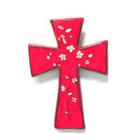 Croix Céramique - 15 X 11 cm - Rouge
