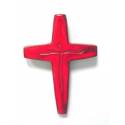 Croix Céramique - 17 X 11.5 cm - Rouge