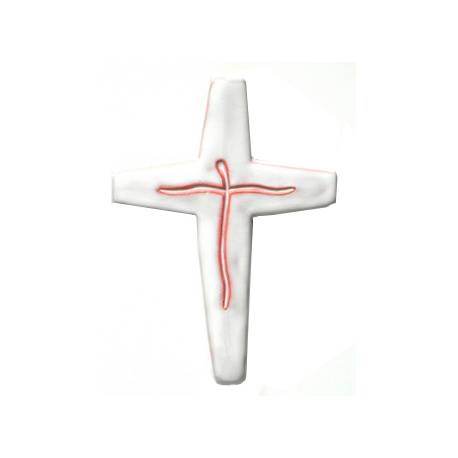 Croix Céramique - 17 X 11.5 cm - Blanc
