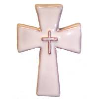 Croix Céramique - 16 X 10.5 cm - Blanc