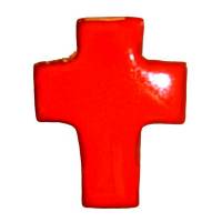 Croix Céramique - 11 X 8.5 cm - Rouge