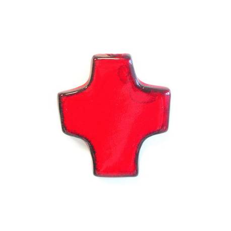 Croix Céramique - 9 X 8 cm - Rouge