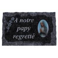 Plaque Cimetiere A Notre Papy Regrette 9x14 
