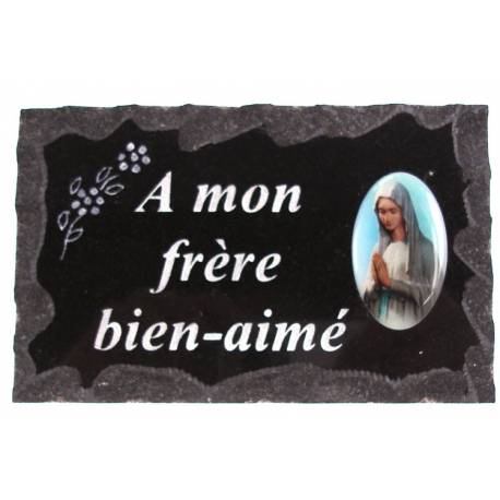 Plaque Cimetiere A Mon Frere Bien-Aime 9x14 