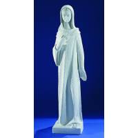 Vierge moderne - 85 cm - "marbre" blanc