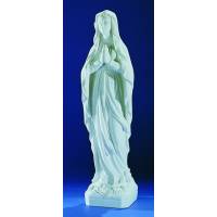 N.D. de Lourdes - 80 cm - "marbre" blanc