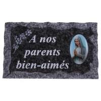 Plaque Cimetiere A Nos Parents Bien-Aimes 9x14 