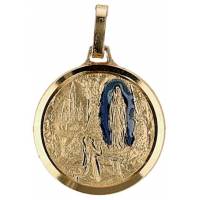 Medaille Lourdes Versch. 16 mm Metaal verguld 
