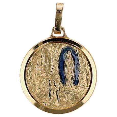 Médaille App. Lourdes 16 mm Métal doré