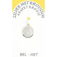 Médaille Argent Rhodié - Ange - 12 mm