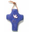 Croix Céramique - 9 X 7 cm - Bleu