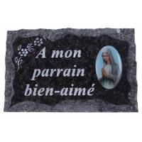 Plaque Cimetiere A Mon Parrain Bien-Aime 9x14 