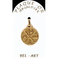 Médaille Plaqué-Or - Chrisme - Pax - 18 mm