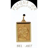 Médaille plaqué-or - Vierge de Lippi - 24 X 18 mm