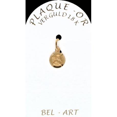 Médaille plaqué-or - Ange - 8 mm