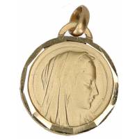 Médaille 17 mm Vierge - Métal Doré