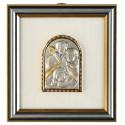 Cadre 12 X 11 Cm Deux Anges + Enfant Plaque En Argent