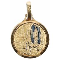 Medaille Lourdes Versch. 14 mm Metaal verguld 