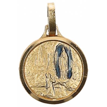 Médaille App. Lourdes 14 mm Métal doré