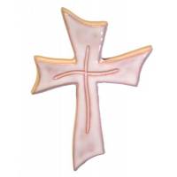 Croix Céramique - 19 X 13 cm - Blanc
