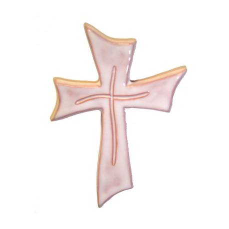 Croix Céramique - 19 X 13 cm - Blanc
