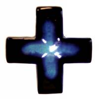Croix Céramique - 10 X 10 cm - Bleu Foncé