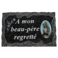 Plaque Cimetiere A Mon Beau-Pere Regrette 9 X 14 