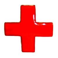 Croix Céramique - 10 X 10 cm - Rouge