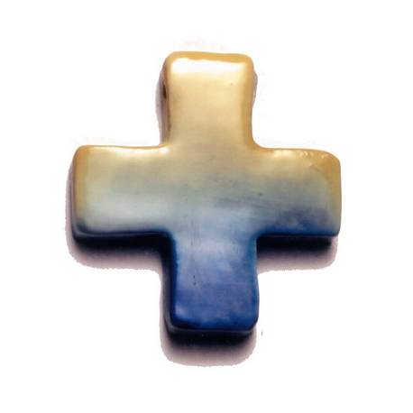 Croix céramique sur cordon 4.8 cm x 4.8 cm