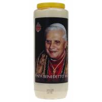 Noveenkaars / Wit / Paus Beneditus XVI 
