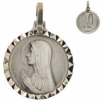 Medaille Lourdes - 16 mm - Metaal Verzilverd 